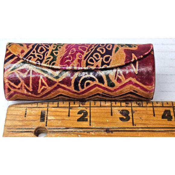 Handcrafted Batik Glasses Case With Mirror Multicolor Abstract Design - Picture 9 of 10